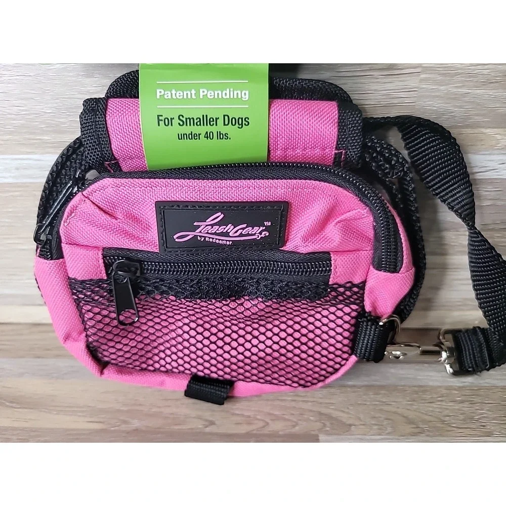 Leash Gear By Redeemer Pink 3-N-1 EZ Walker‎ Leash Pouch Bag Larger Dogs 40lbs+